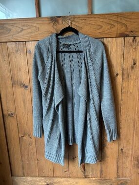 Dex Open-Front Draped Knit Cardigan - Gray